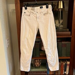 AG Adriano Goldschmied Straight Leg Pants in Off-White